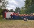 Bild: exb
Die Jugendfeuerwehr Schwarzenbach mit ihren Ausbildern und Kameraden der Feuerwehr Hohenthan.
