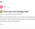 Bild: screenshot: medium.com/@RESI
Die Nachrichten-App Resi wird eingestellt.