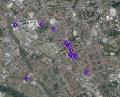 Bild: TPolizei
Die Grafik zeigt, wo im Dreifaltigkeitsviertel Autos verkratzt worden sind.