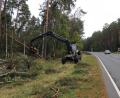 Bild: mor
Harvester und Holzfäller machten sich entlang der B 299 ans Aufräumen nach dem Sturmtief Fabienne. Kurzzeitig musste die Bundestraße auch gesperrt werden.