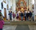 Bild: sl
In den Fürbitten dankten Luis, Lukas, Franziska, Simon, Lena, Alois, Luisa und Liana unter anderem Gott für das gesunde Leben und das Gott immer da ist.