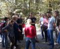 Bild: alr
Stefan Hartwig von der Deutschen Gesellschaft für Mykolgie (hinten, Mitte) erklärt bei einer Wanderung, welche Pilze essbar sind.