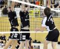Bild: Hubert Ziegler
Netzangriff des Neuburger Außenangreifers Christoph Reiter (rechts) gegen den Amberger Zweierblock, gestellt vom jungen Zuspieler Marco Nanka (links hinten) und Mittelblocker Florian Wachler (rechts hinten).