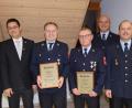 Bild: no
Ehrung für 40-jährige Vereinstreue (von links): Kreisbrandinspektor Hans Sperber, Zweiter Bürgermeister Benjamin Hiltl, Jubilar Georg Dehling, Jubilar Reinhard Lutter, 2.Vorsitzender Konrad Hochholzer, Erster Vorsitzender Georg Graf und Kommandant Thorsten Jobst.