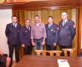 Bild: hme
Andreas Lorenz (stellvertretender Kommandant), Johannes Kick (stellvertretender Vorsitzender) Herbert Lorenz, Matthias Post (Vorsitzender), Michael Klaschka (Kommandant).