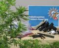 Bild: Polizei Sulzbach-Rosenberg
Polizeibeamten vollziehen am Donnerstag zwei Durchsuchungsbeschlüsse in Sulzbach-Rosenberg und Vilseck. Sie werden fündig: Haschisch, Marihuanapflanzen, verbotene Messer, Waffen und Munition.