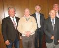 Bild: exb
Vorsitzender Eugen Eckert, Josef Felser, Theo Schleicher, Hubert Trenz, Gründungsvorsitzender Rudi Weber, Bürgermeister Joachim Neuß (von links).