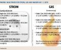 Bild: NT/AZ
Die veränderten Preise in der Übersicht. In allen Fällen handelt es sich um die Bruttopreise (inklusive Mehrwertsteuer). Die Tarife bei Strom und Gas gelten für Kunden im Weidener Stadtgebiet, Bezieher im Umland zahlen etwas höhere Preise.
