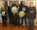 Bild: lj
Die Würdenträger (von links): Schützenliesl Regina Feuerer, 2. Ritter Matthias Schmidt, Schützenkönig Dr. Hans-Martin Biehler, 1. Ritter Michael Fillenberg, Schützenpräsident Hanns-Peter Oechsner.