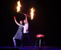 Bild: Dagmar Williamson
Die Künstler Christiane Hapt und Sebastian Berger aus Österreich gebürt tosender Applaus für eine spannende Feuershow.