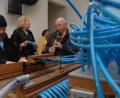 Bild: uax
Auch das ist das Luftmuseum: 2006 betreten die Swing-Legenden Hugo Strasser (rechts) und Helmut Reinhardt an der Luftorgel musikalisches Neuland.