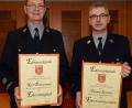 Bild: bey
Karl Bodensteiner (links) ist neues Ehrenmitglied, Thomas Sommer neuer Ehrenvorsitzender der Feuerwehr Schirmitz.
