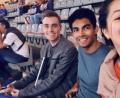 Bild: exb
Philipp Franz (links) ist mit Freunden im Stade de France und sieht sich ein Fußballspiel an.