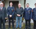 Bild: jr
Seit drei Jahrzehnten gehört Hermann Braun (Mitte) der Feuerwehr Ottengrün als Mitglied an. Dazu gratulieren (von links) Bürgermeister Klaus Meyer, stellvertretender Kommandant Martin Dietl, Kommandant Norbert Scharnagl und Vorsitzender Florian Dietl.