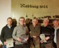 Bild: exb
Freude nach der Siegerehrung gab es bei Ulrich Peter (von links), Hubert Sorgenfrei, Willi Krieger, Werner Sack und Vorsitzenden Otto Stich.