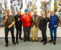 Bild: Jörg Otto
Auch wenn ihr Name Obacht ist – in der aktuellen Ausstellung des Kunstvereins Weiden merken sie nur zum Spaß auf: Andreas Hanauer, Clemens Matejka und Erich Gohl gemeinsam mit Wolfgang Herzer, Veit Wagner und Christian Deglmann (von links).