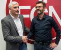 Bild: Daniel Karmann
Trainer Michael Köllner (r) und Sportvorstand Andreas Bornemann stehen beim 1. FC Nürnberg in der Kritik.