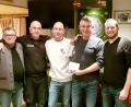 Bild: njn
Die Gewinner der Vereinsmeisterschaft im Dart mit Vorsitzendem Reiner Ockl (links) sowie Turnierleiter Markus Wenning, Hannes Walbrunn, Alex Moser und Andy Härtl.