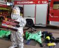 Bild: exb
Die Chemieschutzanzüge schützen die Feuerwehrleute.