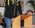 Bild: stg
Fußball-Abteilungsleiter Christian Schmidt erstattet in der Jahreshauptversammlung bericht für die Sparte.