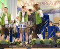 Archivbild: gz
Beim Moschkonzert präsentieren die Schlagzeuger Jürgen Rohr, Thomas Grießl und Thomas Brenner (von rechts) auch den "Solotrommler Marsch".