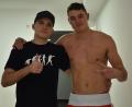 Bild: mzi
Betreuer Manuel Propp (links) mit Vladislav Schefer, der ostbayerischer Meister der Männer bis 81 kg wurde.