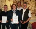 Bild: wro
Bürgermeister Wolfgang Braun (rechts) und stellvertretender Landrat und Mitterteichs Bürgermeister Roland Grillmeier (links) gratulierten den langjährigen CSU-Mitgliedern, von links Josef Konz, Judith Linberg-Karwath und Hans-Joachim Schinner.
