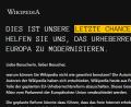 Screenshot: Wikipedia
Wikipedia ist aus Protest gegen die geplante EU-Urheberrechtsreform für einen kompletten Tag offline.