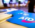 Bild: Daniel Karmann/dpa
Fähnchen mit dem Logo der AfD liegen beim Landesparteitag der AfD Bayern auf einem Tisch.