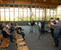 Bild: bey
Manuel Tumler, Robert Jöchl, Maximilian Petz und Stefan Rehrl (von links) geben zu Beginn des Workshops einen Einblick in ihr musikalisches Können.