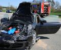 Bild: gf
Der Porsche war nach dem Unfall ordentlich demoliert.