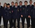 Bild: exb
Ehrungen und Beförderungen gab es bei der Feuerwehrversammlung. Im Bild von links Vorsitzender Gerald Freundl, Jugendwart Sandra Schmidkonz, Sascha Summerer, Josef Gleißner, Alexander Wölfl, Julian Freundl, Patrick Mauerer, Kassier Peter Frötschl und Kommandant Michael Zintl.