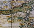 Bild: StAA, Plansammlung 334 , wahrscheinlich von Hans Kannlpaldung 1590
Pläne wurden in früheren Jahrhunderten relativ selten gezeichnet. Meist ging es um Grenzstreitigkeiten. So wie hier zwischen Rummel, dem Hofmarksherrn von Zant, und dem Hochstift Hohenburg. Finsterhüll ist links unten eingezeichnet. Die Höfe bestanden also schon vor dem 30-Jährigen Krieg (1618 bis 1648).