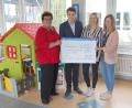 Bild: Klinikum/Dietl
Das Kinder-Palliativ-Team bekommt 790 Euro. Von links: Karin Borchers (St. Marien) mit den Abiturienten Tobias Konrad, Julia Sailer und Anne Sophie Geitner vom Erasmus-Gymnasium.
