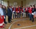 Bild: jr
Richard Wagner (3. von links) bei der Einweisung der Dozenten in der Schulturnhalle.