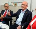 Bild: Stephan Huber
Redaktionsgespräch mit den SPD-Europa-Abgeordneten Ismail Ertug (von links), Udo Bullmann und OB-Kandidatin Birgit Fruth.