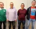 Die Jahreshauptversammlung der Sparte Tischtennis des TSV Stulln bestätigte das Führungsteam in seinen Positionen: von links Schriftführer Jürgen Priehäußer, stellvertretender Abteilungsleiter Uwe Wittmann, Spartenleiter Erich Kneißl und Schatzmeister Michael Beer.
