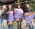 Bild: ge
Die Plakate künden schon vom großen Festival: Von rechts Bernhard Dobler, Petra Schober, Arthur Theisinger und Hubert Schober.