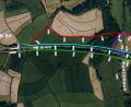 Grafik: Staatliches Bauamt Amberg-Sulzbach
Die drei vom Bauamt betrachteten Trassenvarianten für den Geh- und Radweg entlang der B 470. Die hellgrüne unten wird bisher favorisiert.