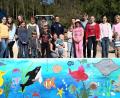 Bild: bö
Zu einer Malaktion hatte der Obst und Gartenbauverein eingeladen. Gestaltet haben große und kleine Kunstmaler eine Betonmauer beim Dorfgemeinschaftshaus mit einer "Allersburger Unterwasserwelt" am Hausnerbach.