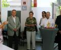 Bild: gf
Von der Seminargasse in die Fleurystraße: Nach dem Umzug der Schuldnerberatung begrüßt AWO-Geschäftsstellenleiterin Julia Rußwurm (Zweite von links) ihre Gäste zur Einweihung der neuen Räume.