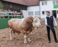 Bild: dtr
Ein Vorzeige-Exemplar der Besamungsstation ist der neunjährige Bulle "Waldler" aus der Zucht von Thomas Scharnagl aus Mähring.