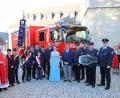 Bild: jma
Die Feuerwehr Eschenbach feiert ihr neues Versorgungsfahrzeug.