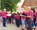 Bild: tu
Der MGV-Chor beim Dorfsingen in Burkhardsrieth.