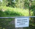 Bild: bey
Der Abenteuerspielplatz "Am Schutzengel" ist derzeit wegen Hornissen gesperrt. Eine an einer Eiche austretende Flüssigkeit zieht die Brummer an.