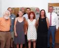 Bild: müb
Die neue Ausstellung der Gruppe 81 eröffnen (von links) Hans Wuttig, Werner Häusler, Nora Matocza, Bernhard Müller, Zweiter Bürgermeister Günter Koller, Emma Niklas, Roman Friedrich, Uschi Brauner und Erster Bürgermeister Michael Göth.