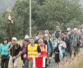 Bild: exb
82 Pilger starten bei der 43.Fußwallfahrt von Tirschenreuth aus zum Fahrenberg.