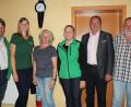Bild: cs
Als pädagogische Fachkräfte werden (Zweite und Dritte von links) Theresa Malina und Kerstin Looshorn den Auerbacher Waldkindergarten betreuen. Mit im Bild (links) Learning-Campus-Geschäftsführer Benjamin Zeitler sowie (ab Vierte von links) Sabrina Schwabl, Gesamtleiterin der Learning-Campus-Waldkindergärten, Bürgermeister Joachim Neuß und Stadtkämmerer Michael Bierl.