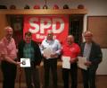 Bild: exb/Thorsten Hallmann
Vorsitzender Rudolf Bauernfeind (von links) und das "rote Kleeblatt" Eberhard Hohlrüther, Richard Gebhard, Heinz Przetak und Erich Götz.