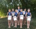 Bild: hjm
Das siebenköpfige Aufgebot des SV Kauerhof beim Gauwettkampf in der Rhythmischen Sportgymnastik in Amberg.